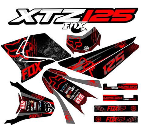 Xtz Personalizada Motocross Fox V Rojo Calcas Monkey