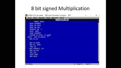 Microprocessor Lab 8 Bit Signed Multiplication In 8086 Youtube