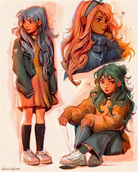 Coloured Sketches By Lotusbubble On Insta Girls Cartoon Art