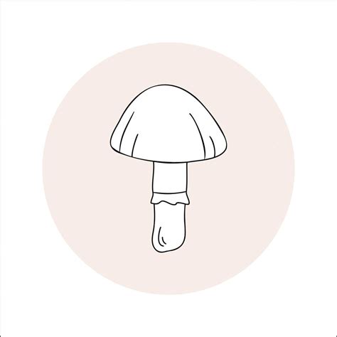 Premium Vector Mushroom Line Icon Black Outline In Circle Vector