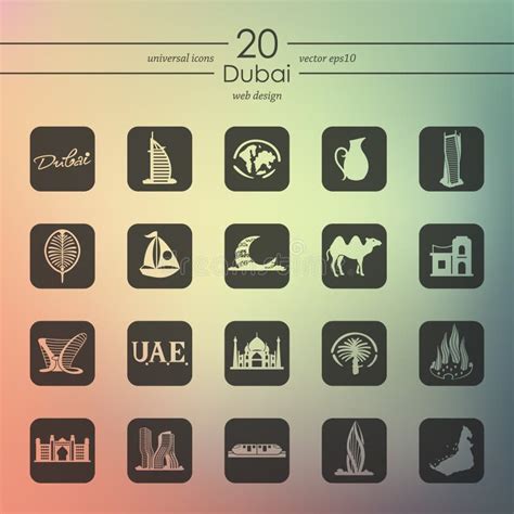 Set Of Dubai Icons Stock Vector Illustration Of Architecture 57144555