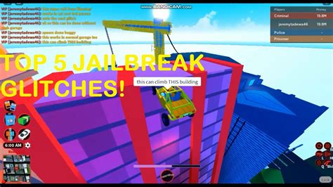 TOP 5 JAILBREAK GLITCHES Roblox Jailbreak YouTube