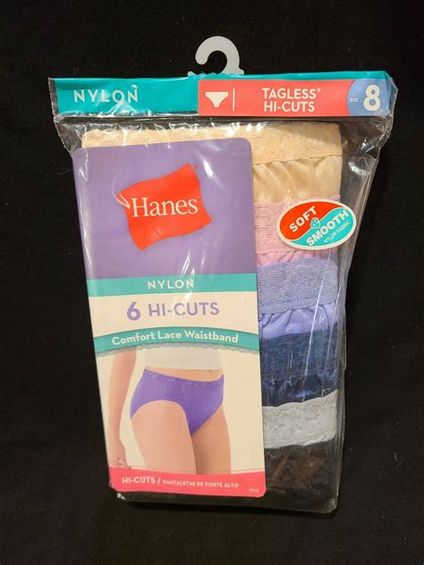 Hanes Nylon Hi Cut Panties 6 Pack Underwear Assorted Colors Women S