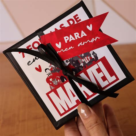 Mini Box Marvel 7 formas de eu te amo em Marvel presente romântico