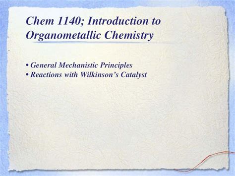 Ppt Organometallic Chemistry Ppt Dokumen Tips