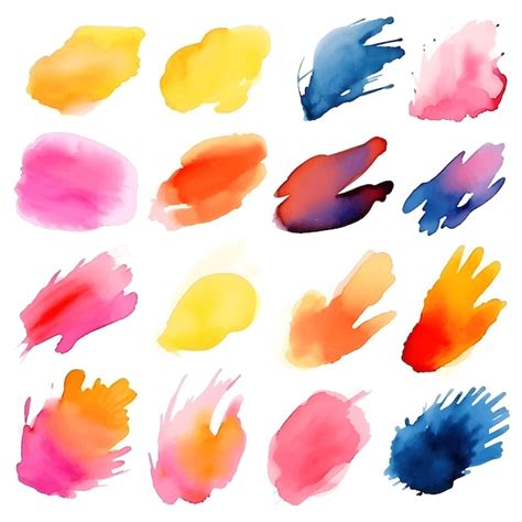 Premium Vector Watercolor Hand Painted Watercolor Stain Collection