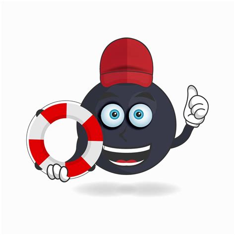 The Boom Mascot Character Becomes A Lifeguard Vector Illustration