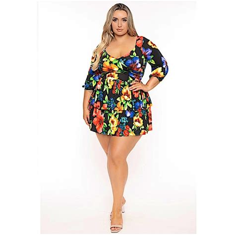 Curvy Sense Dresses Curvy Sense Plus Size Maggie Cross Wrap Floral