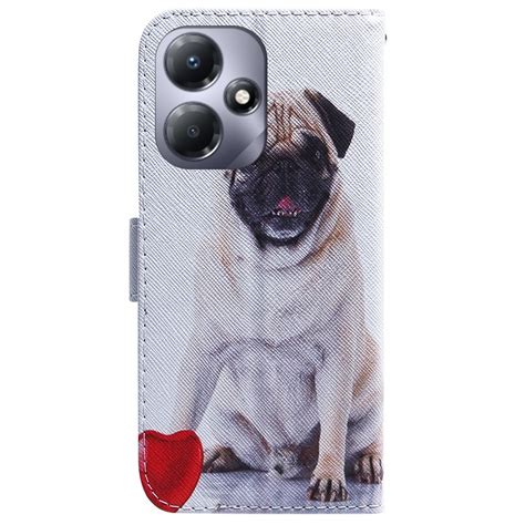 For Infinix Hot Play Coloured Drawing Flip Leather Phone Case Pug