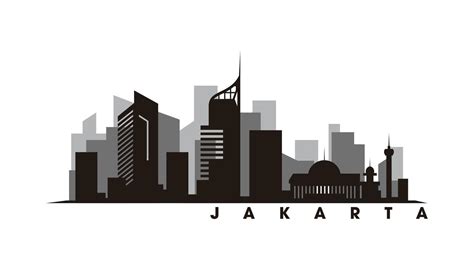 Jakarta Skyline And Landmarks Silhouette Vector 19149691 Vector Art At