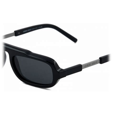 Giorgio Armani Men’s Rectangular Sunglasses Black Sunglasses Giorgio Armani Eyewear