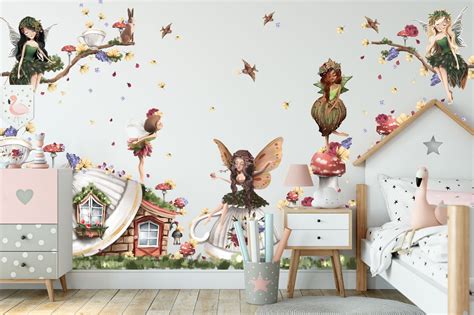 Fairy Wall Decal Set Elements Nursery Decal Etsy