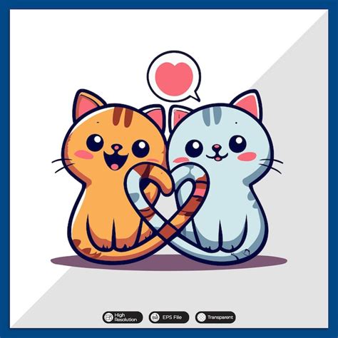 Premium Vector | Cute cat couple hugging each other