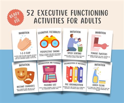 52 Adhd Executive Functioning Activity Flashcards For Adults Executive Functioning Wheel