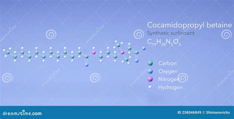 Cocamidopropyl Betaine Molecular Structures Synthetic Surfactant 3d