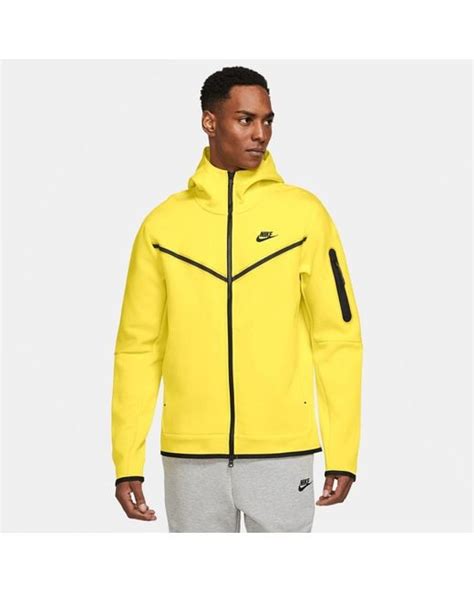 Nike Tech Fleece Full Zip Hoodie In Yellow For Men Lyst