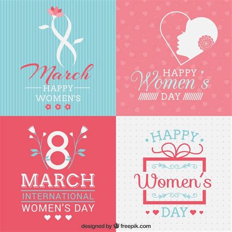 Free Vector | Women's day cards collection