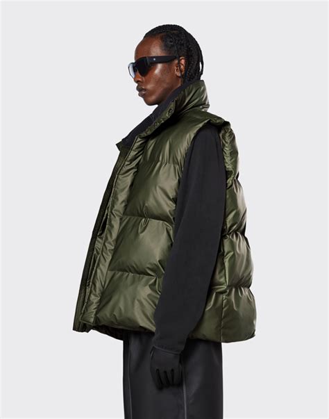 Boxy Puffer Vest Evergreen Rains Watch Wear