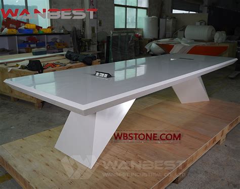 Newest White Square Solid Surface Conference Table