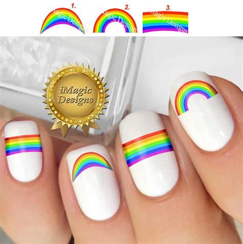 Waterslide Nail Decals, Nail Stickers, Rainbow, Nail Tattoos - Etsy