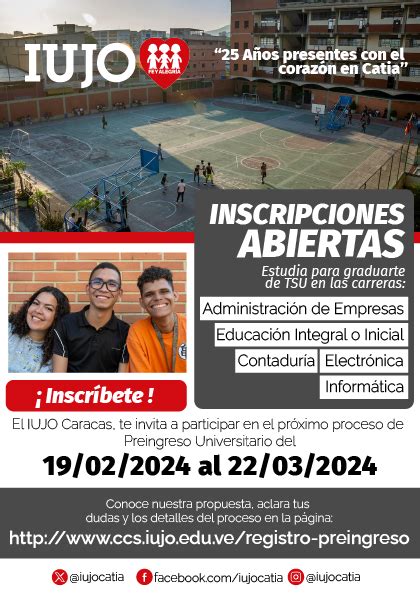 Instituto Universitario Jes S Obrero Abri Proceso De Preingreso