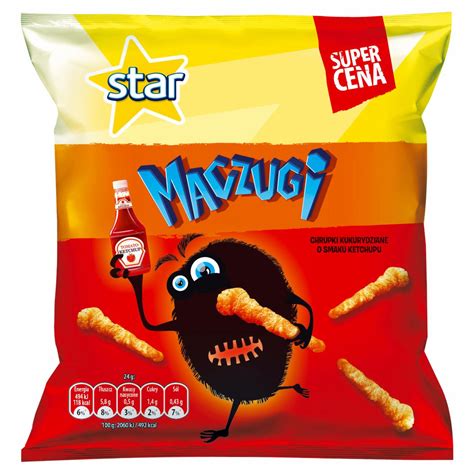 Maczugi Chrupki Kukurydziane O Smaku Ketchup Star Kalorie KJ I