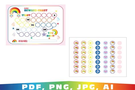 Rainbow Reward Chart Printable Rainbow Behavior 2350910