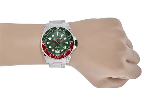 Gucci Dive 45mm Green Dial Steel Mens Watch Ya136222