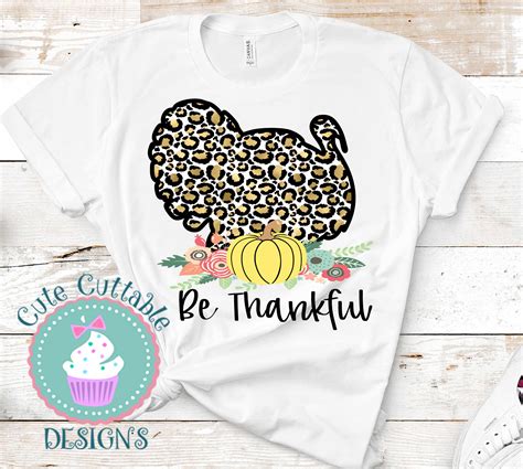 Be Thankful Leopard Turkey Sublimation Design Thanksgiving