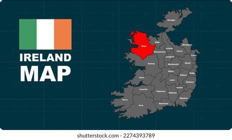 Louth Map Louth Red Highlighted Ireland Stock Vector (Royalty Free ...