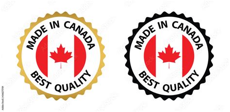 Made In Canada Vector Stamp Badge With Canada Flag Stock Vector