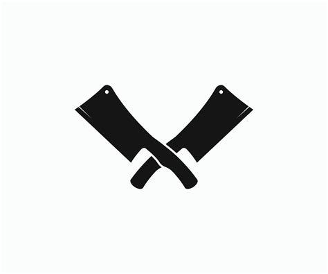 Crossed Cleavers Vector Template Knife And Cleaver Cross Sign Icon