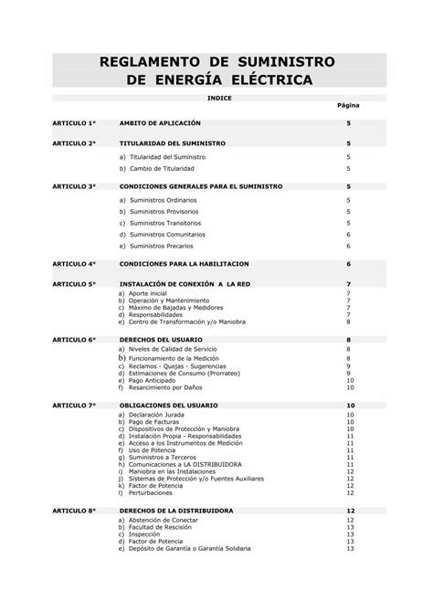 Pdf Reglamento De Suministro Edemsa Energ A Intervenir Sobre