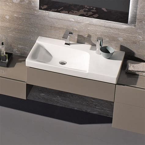 Geberit Xeno² Lavabo avec plage de dépose blanc KeraTect 1 trou de