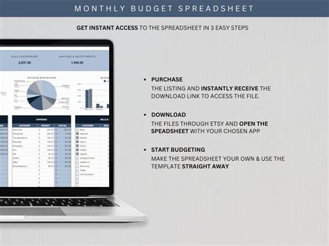 Monthly Budget Planner: Google Sheets Spreadsheet for Personal - Etsy