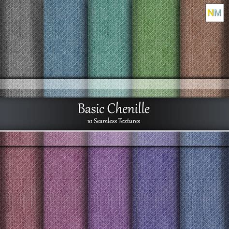 Basic Chenille Fabrics Seamless Textures Set 3D Model