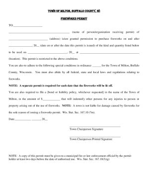 Fillable Online Firework Permit Form Fax Email Print Pdffiller