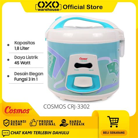 Jual Cosmos Rice Cooker 1 8 Liter CRJ 3302 Anti Lengket Low Watt