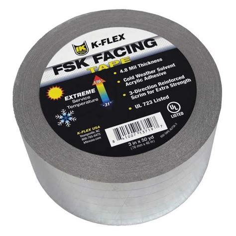 K Flex Usa 3 X 150 Ft Aluminum Pipe Insulation Tape 800 Tape Alfsk 3a Zoro