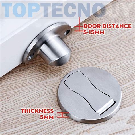 Tope Tranca Para Puerta Imantado Metalico Acero Inoxidable Magnetico