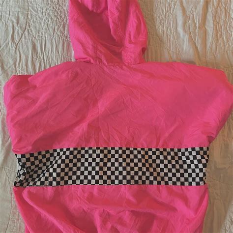 Orange Kiss Brand Neon Pink Wind Breaker Hoodie With Depop