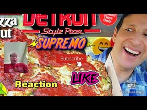 Reaction To Pizza Hut Detroit Style Pizza Supremo Review Youtube