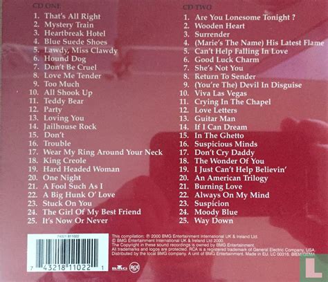 Elvis Presley The 50 Greatest Hits Cd 74321 811022 2000 Presley