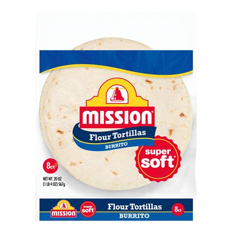 Mission Super Soft Burrito Flour Tortillas 20 Oz 8 Count