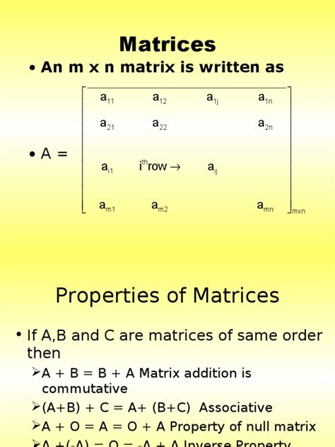 Matrices Matrix Mathematics Mathematical Relations