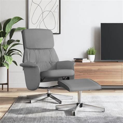 Atyhao Fauteuil Inclinable Avec Repose Pied Gris Clair Tissu