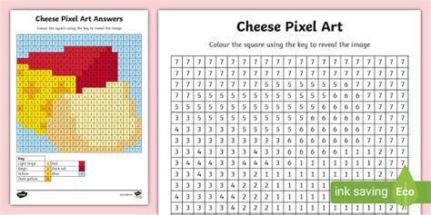 FREE! - Cheese Pixel Art Template (Teacher-Made) - Twinkl