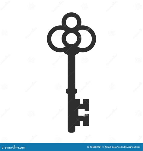 Old Key Vector Icon Stock Vector Illustration Of Clipart 135362721