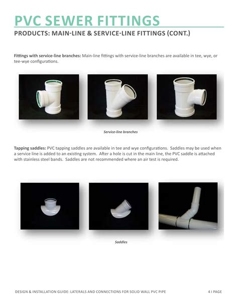 Design And Installation Guide For Pvc Fittings And Laterals For Solid Wall Pvc Sewer Pipe Pdf