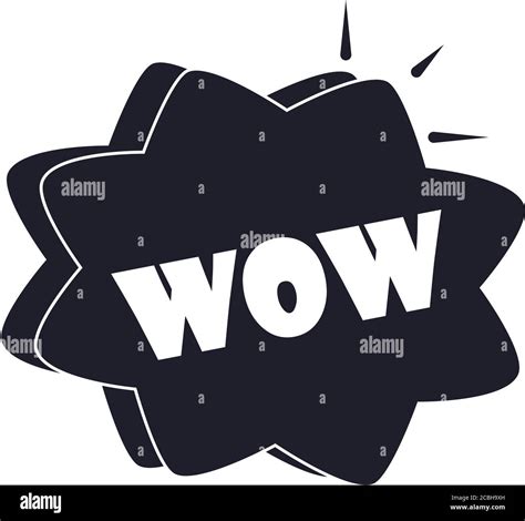 Slang Bubbles Black Speech Bubble With Wow Text Over White Background